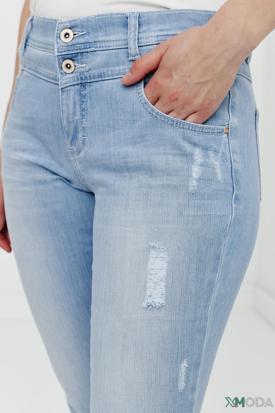 Джинсы Angels с потертостями голубые