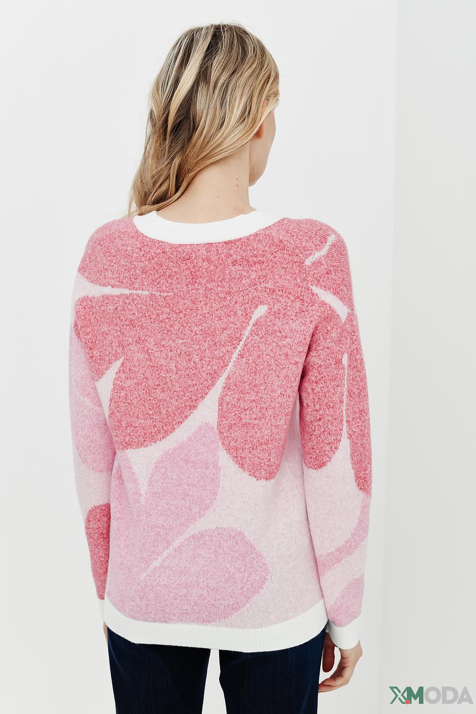 Пуловер Olsen с принтом сердец розовый