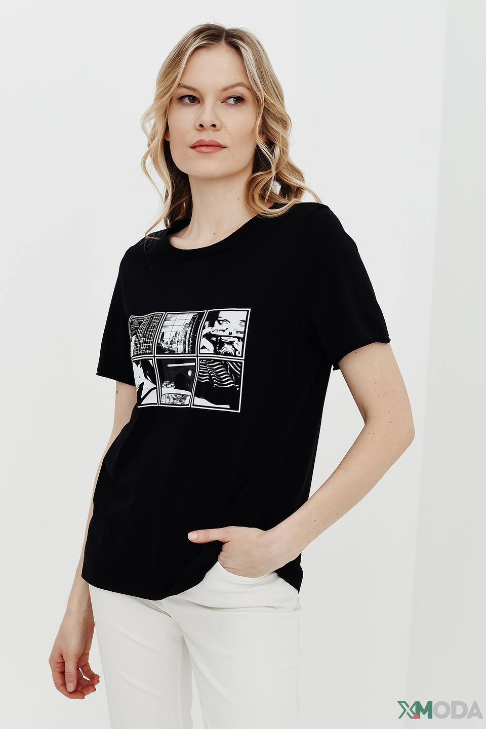 Футболка Oui с принтом чёрная