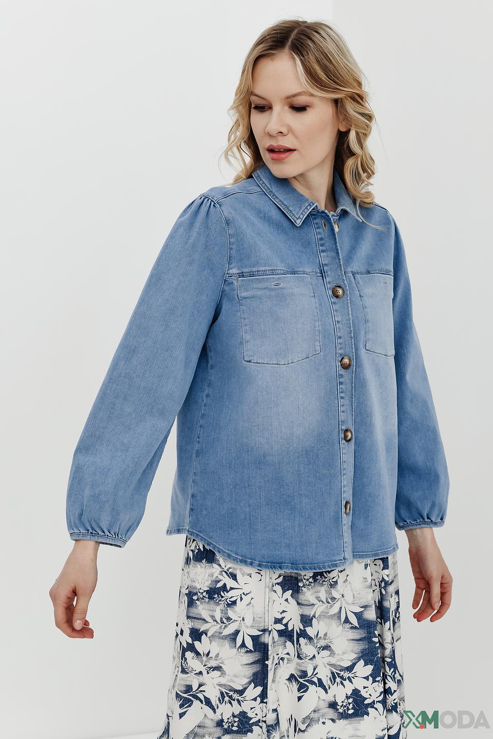 Рубашка Betty and Co джинсовая голубая