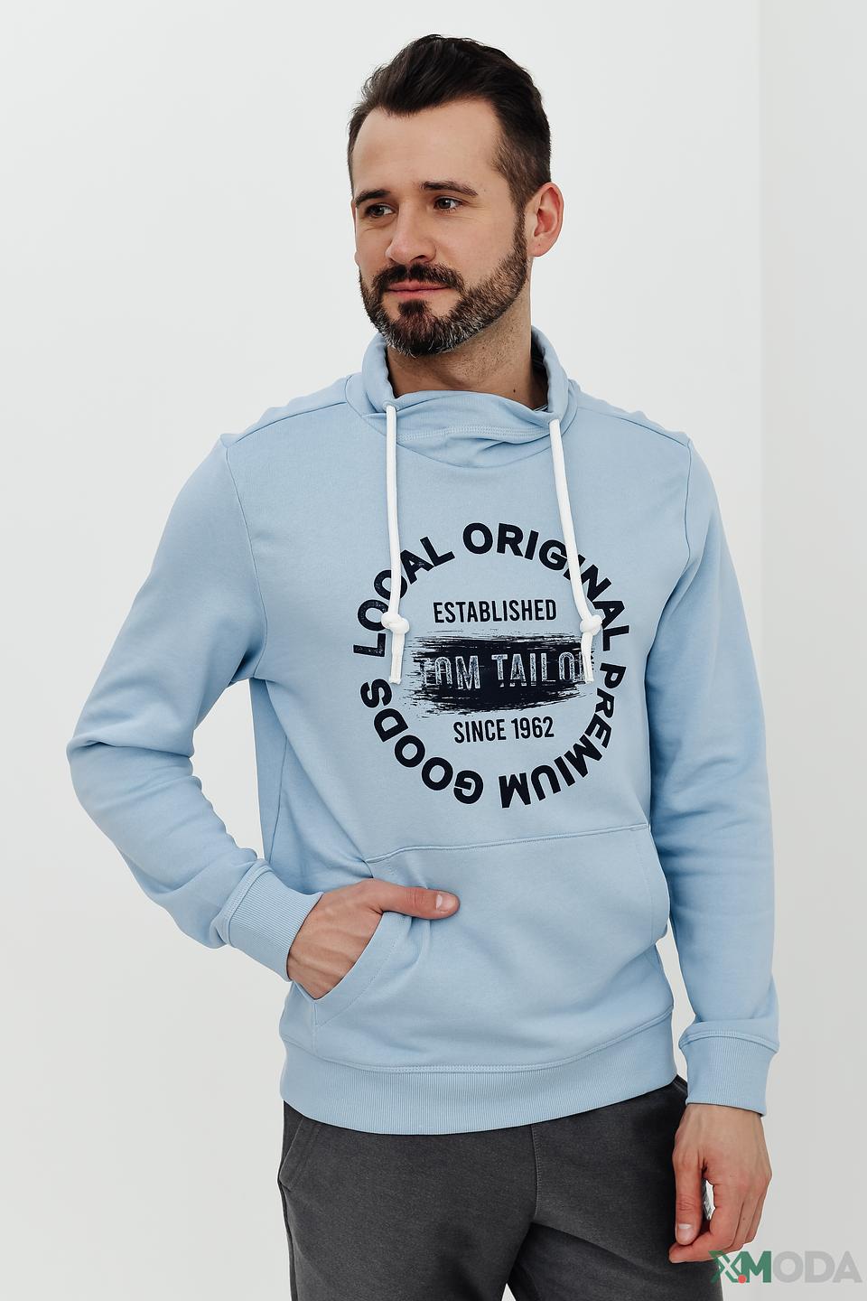 Джемпер Tom Tailor голубой с логотипом