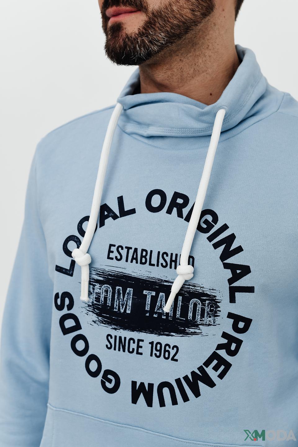 Джемпер Tom Tailor голубой с логотипом