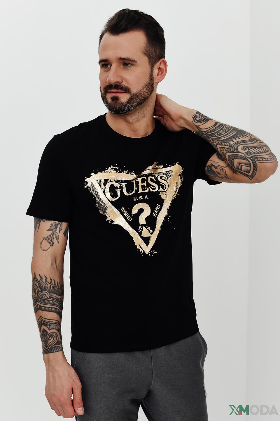 Футболка Guess логотип чёрная