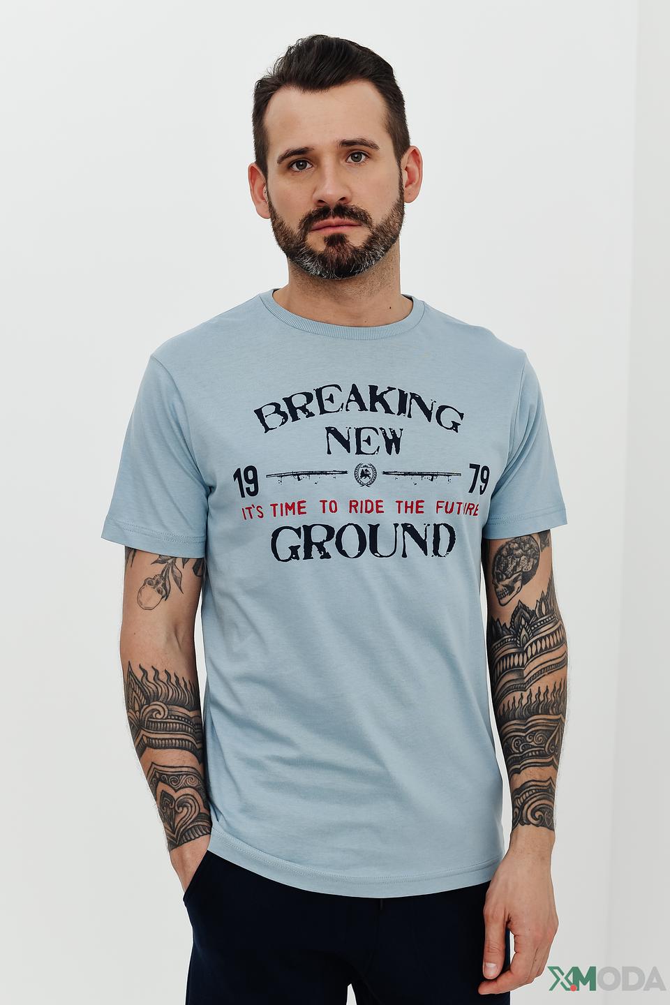 Футболка Lerros с принтом голубая