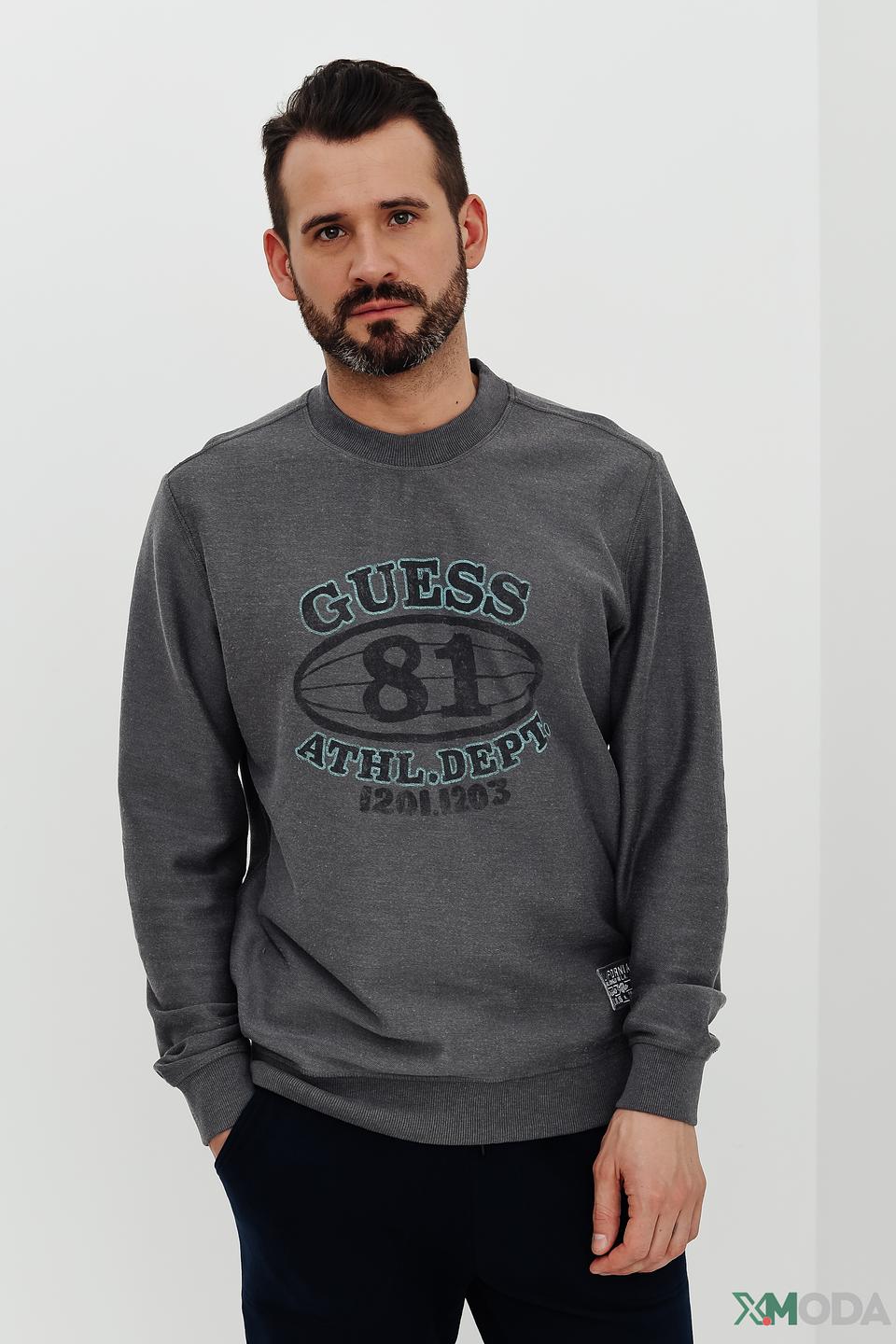 Джемпер Guess серый с логотипом