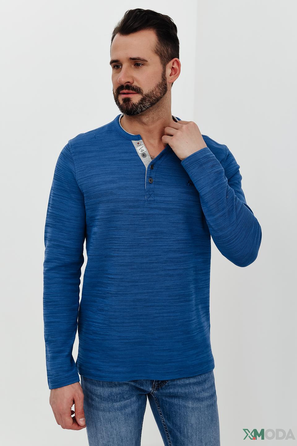 Поло Lerros синее с текстурой