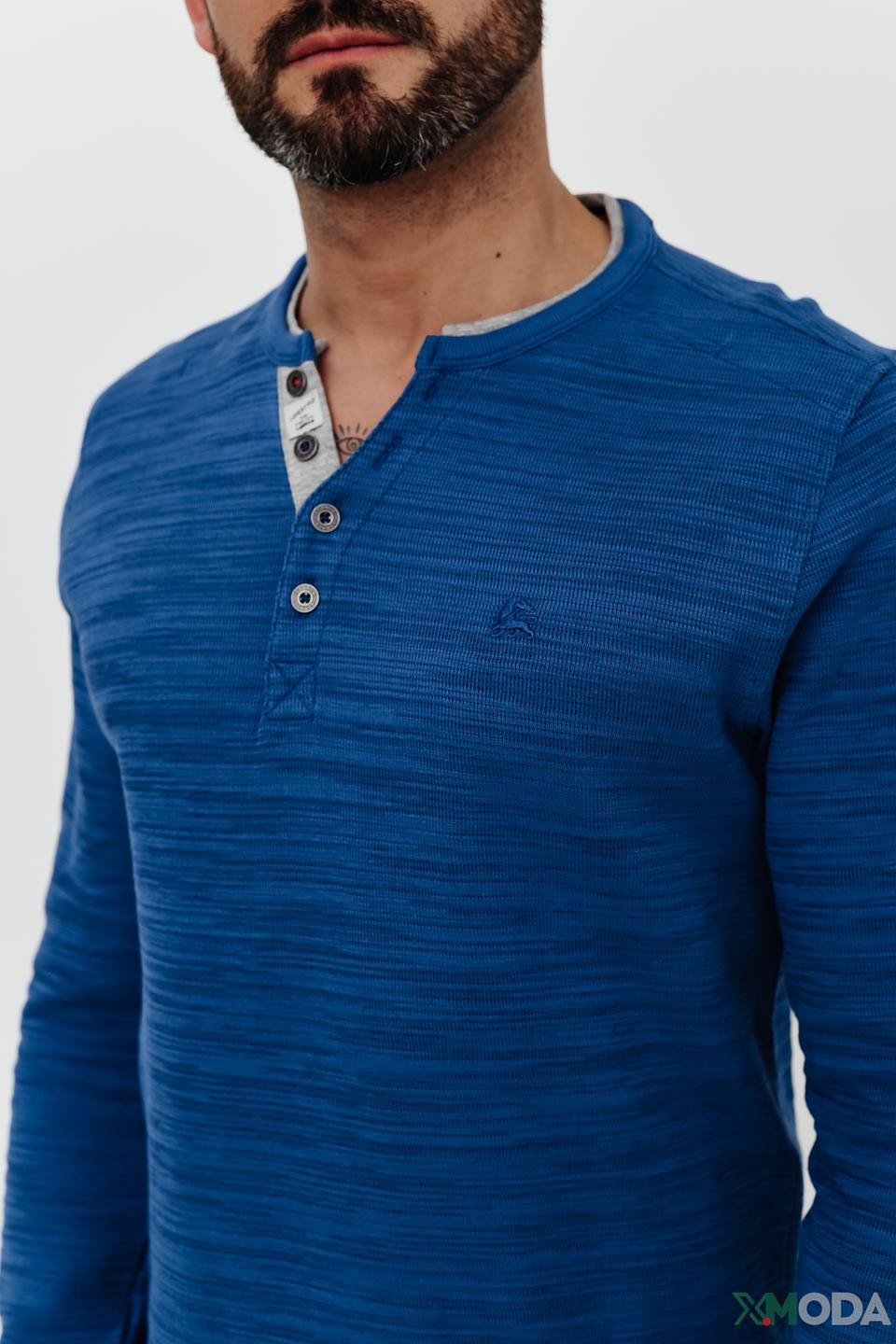 Поло Lerros синее с текстурой