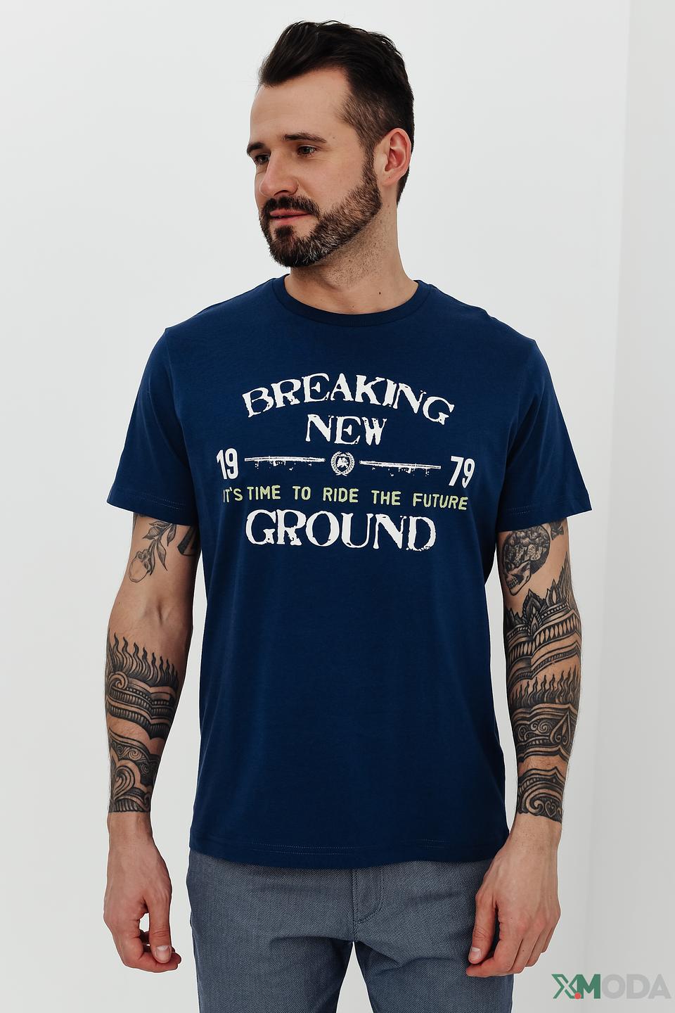 Футболка Lerros с принтом синяя