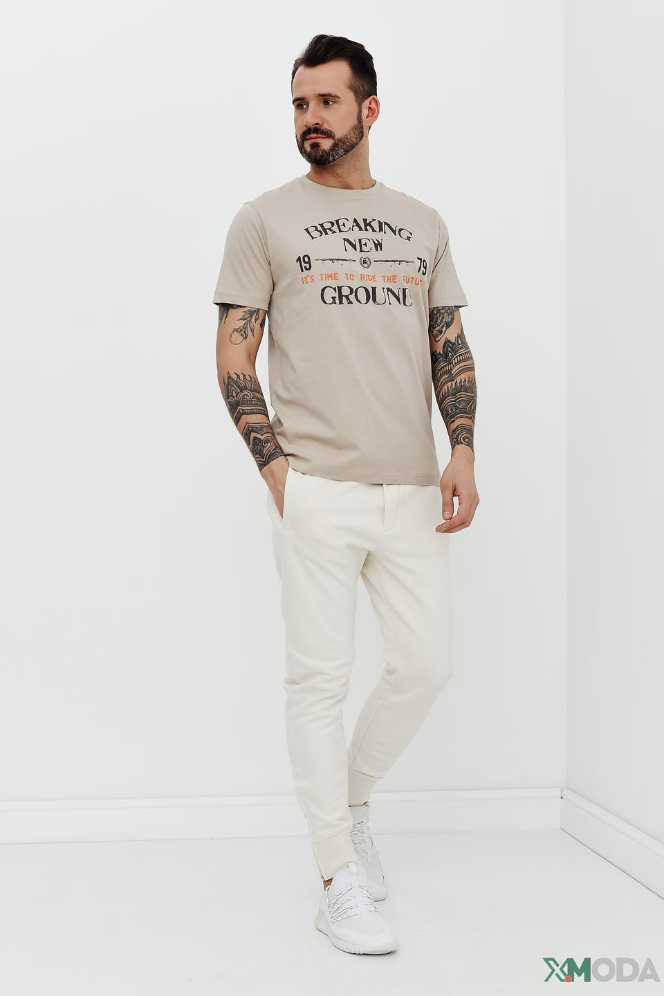 Футболка Lerros с принтом бежевая