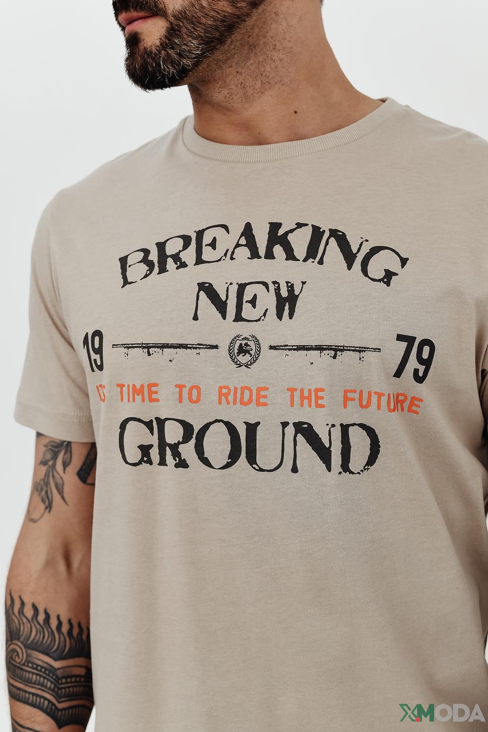 Футболка Lerros с принтом бежевая