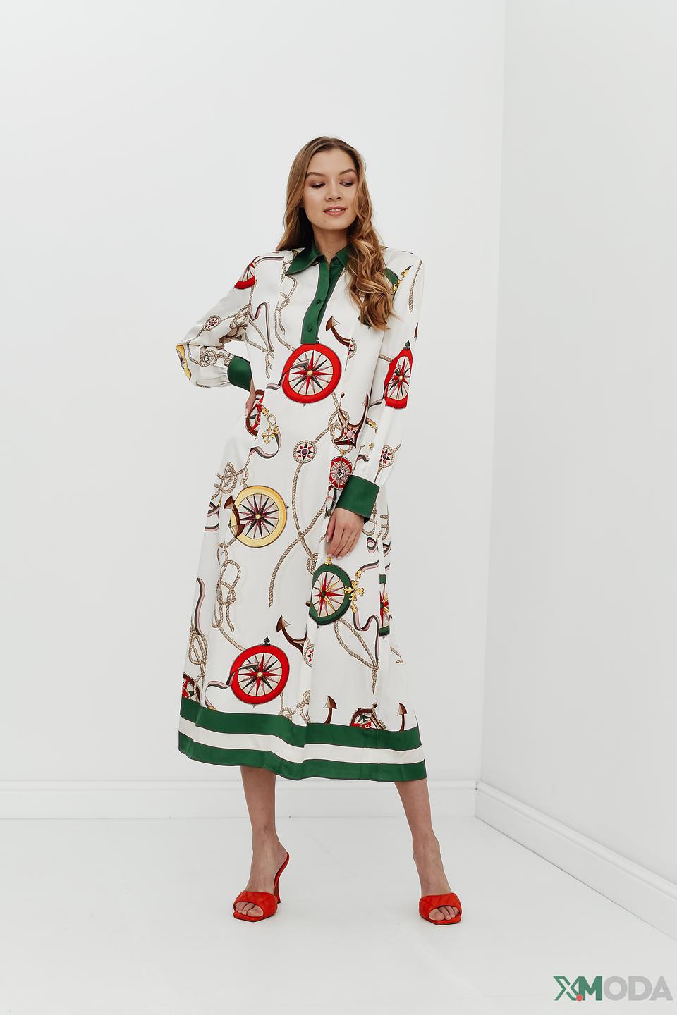 Платье Gant с принтом, белый