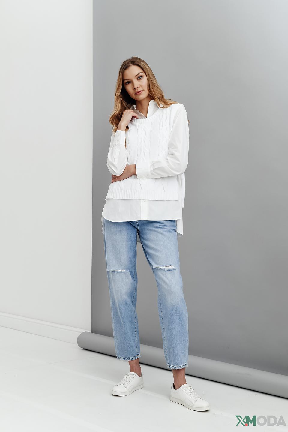 Джинсы Penny Black Black с рваностями голубые