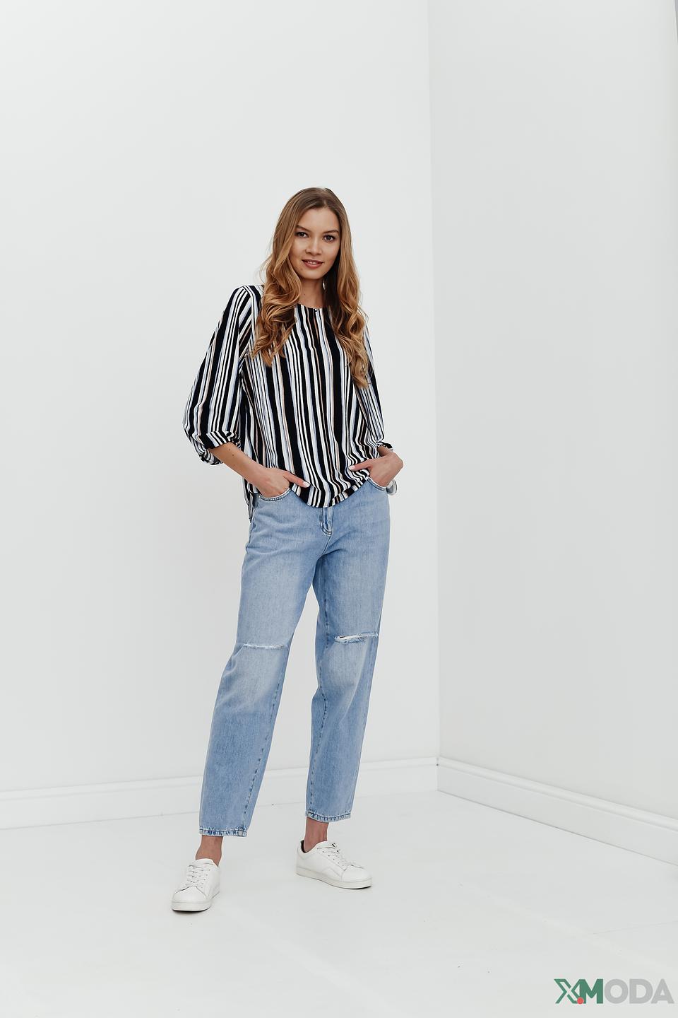 Блуза Marc Cain в полоску чёрно-белая
