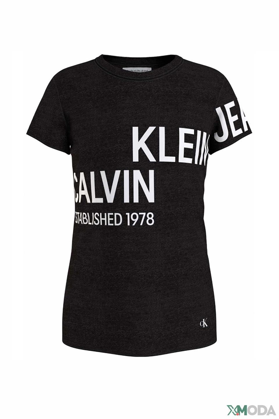 Футболка Calvin Klein Jeans с логотипом чёрная