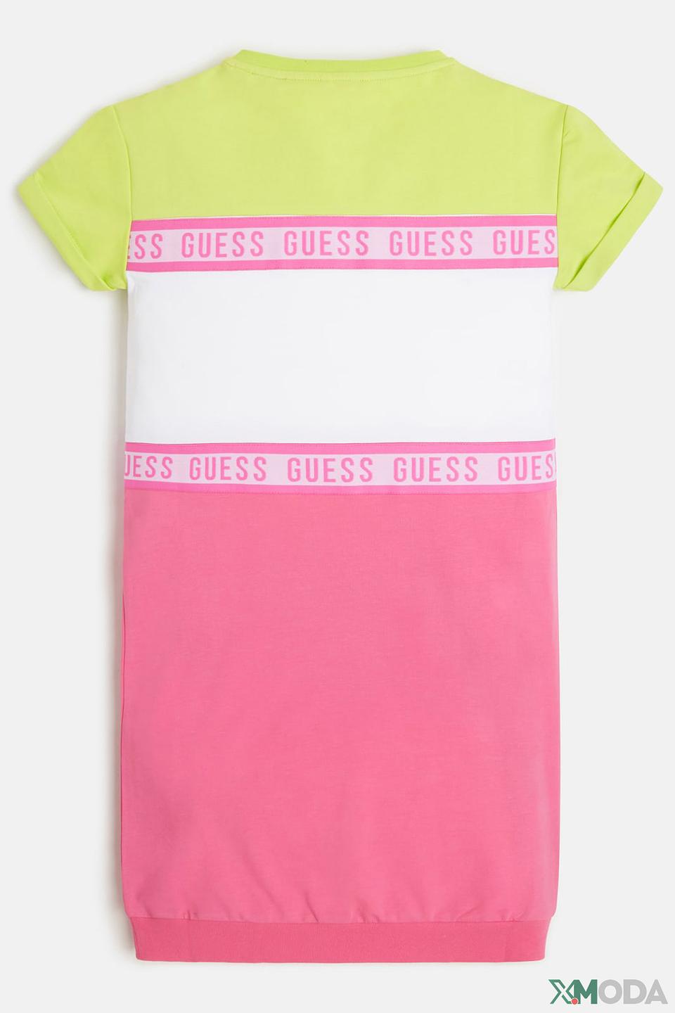 Платье Guess логотип розовый