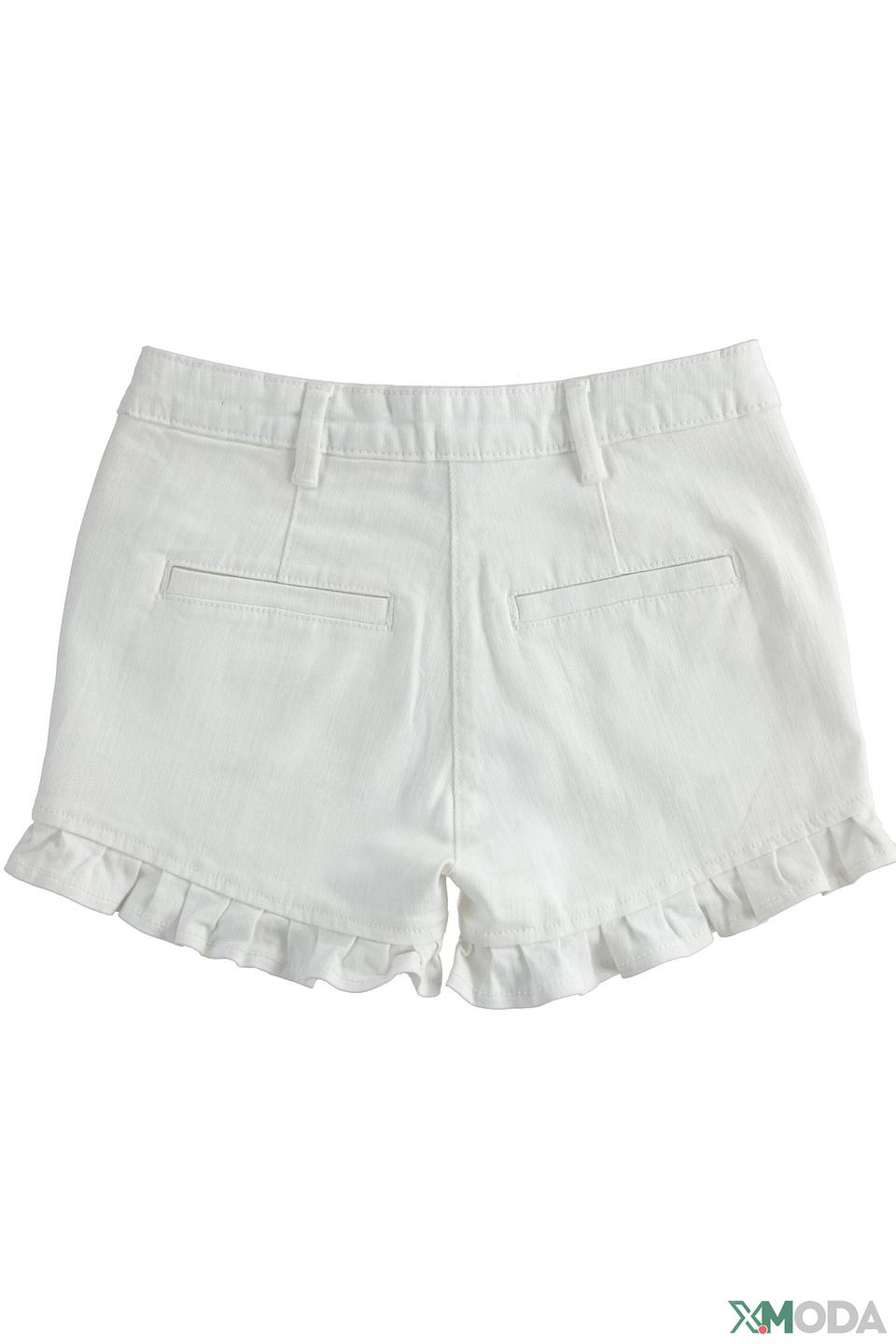 Джинсовые шорты Sarabanda белые с рюшами