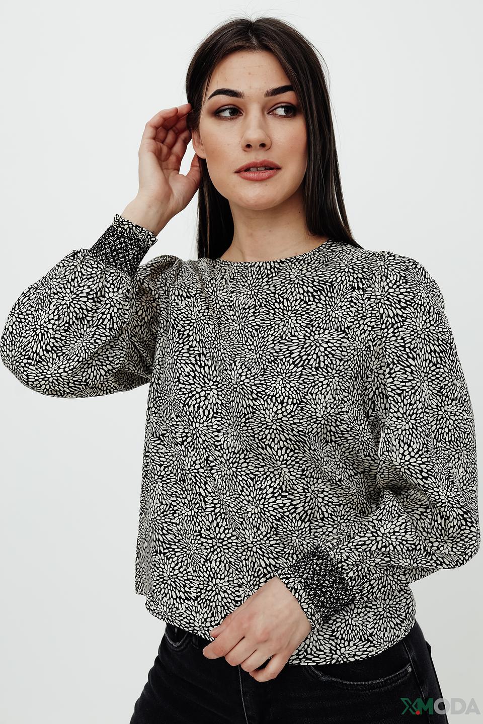 Блуза Oui с принтом чёрно-белый