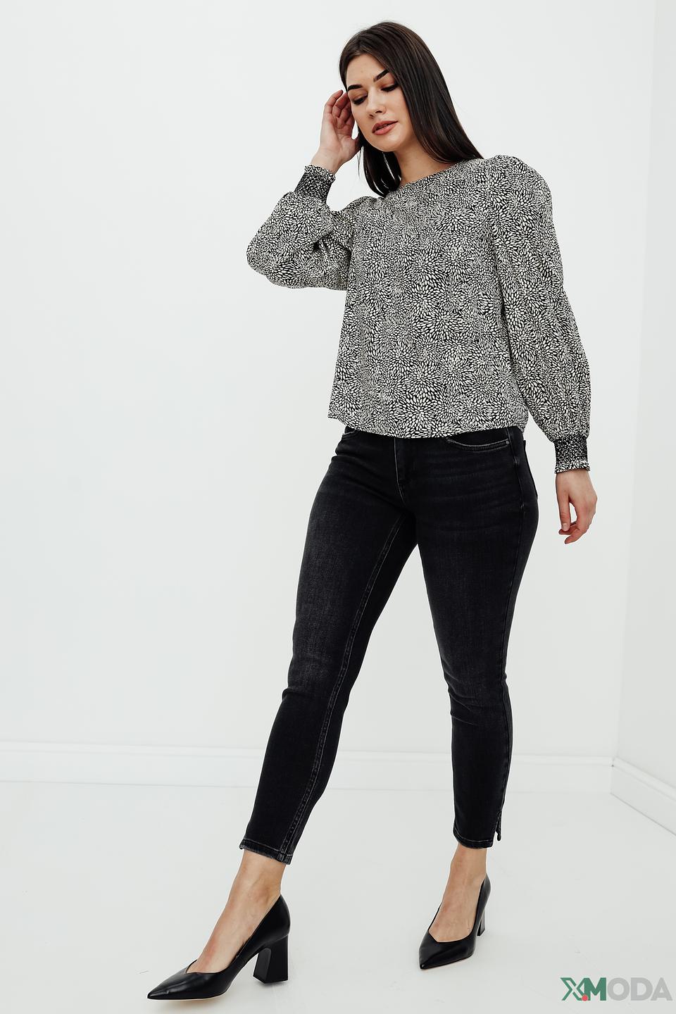 Блуза Oui с принтом чёрно-белый