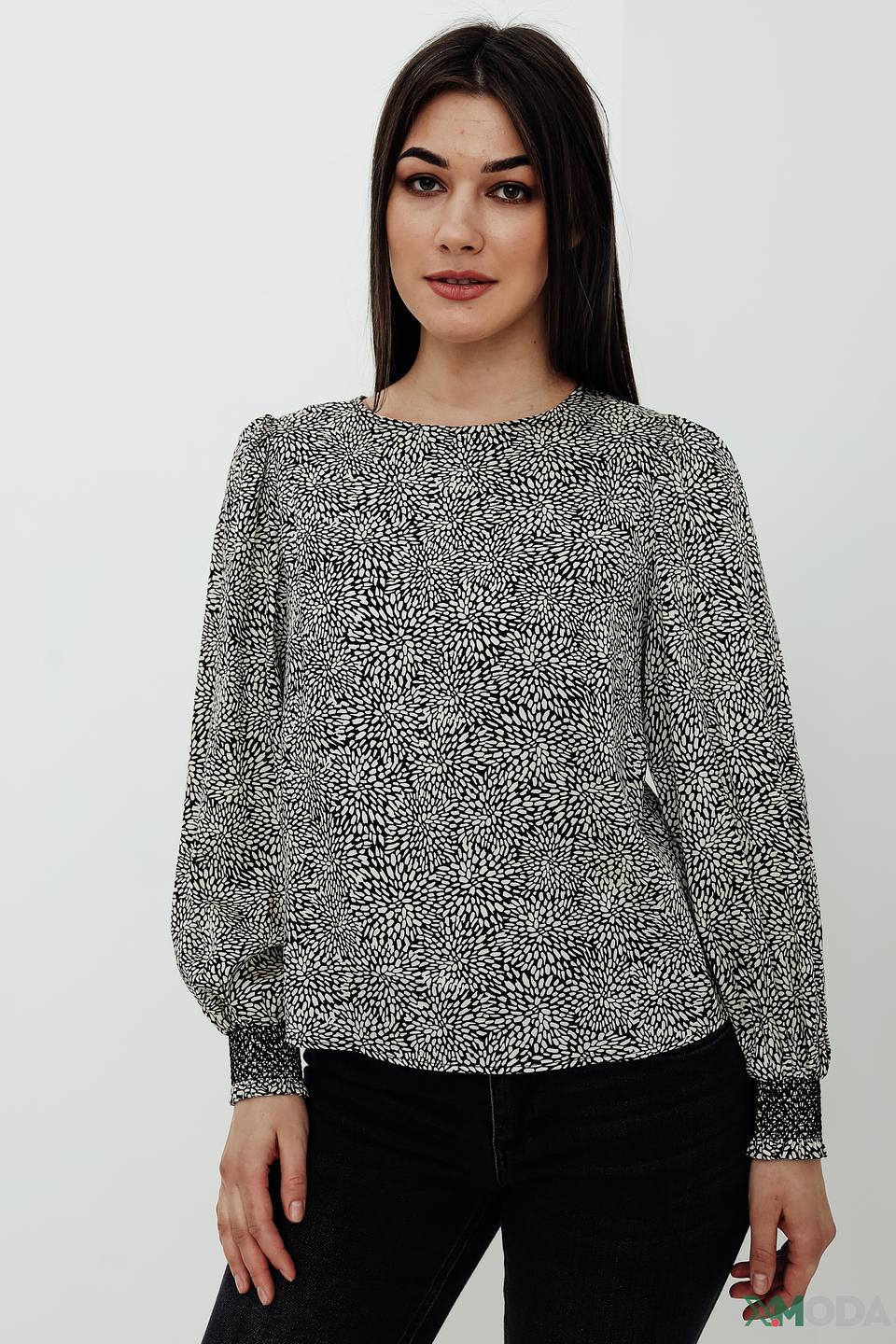 Блуза Oui с принтом чёрно-белый