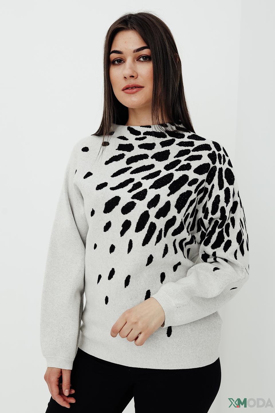 Пуловер Oui с леопардовым принтом