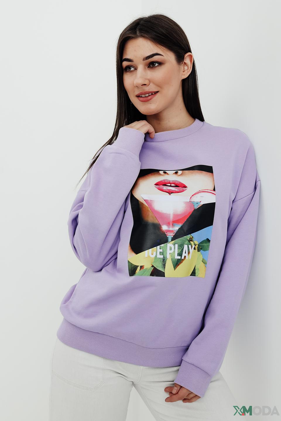 Толстовка Ice Play с принтом губ