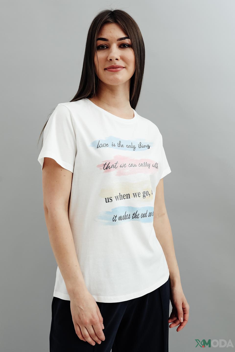Футболка Elena Miro с принтом белый