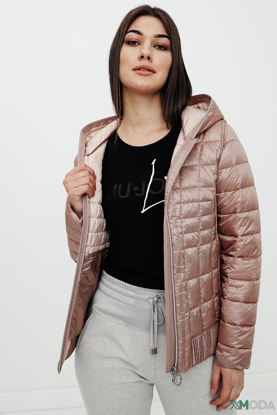 Куртка Betty Barclay розовая стеганая с капюшоном
