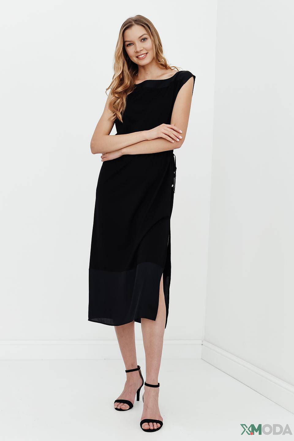 Платье Penny Black Black чёрное с разрезом