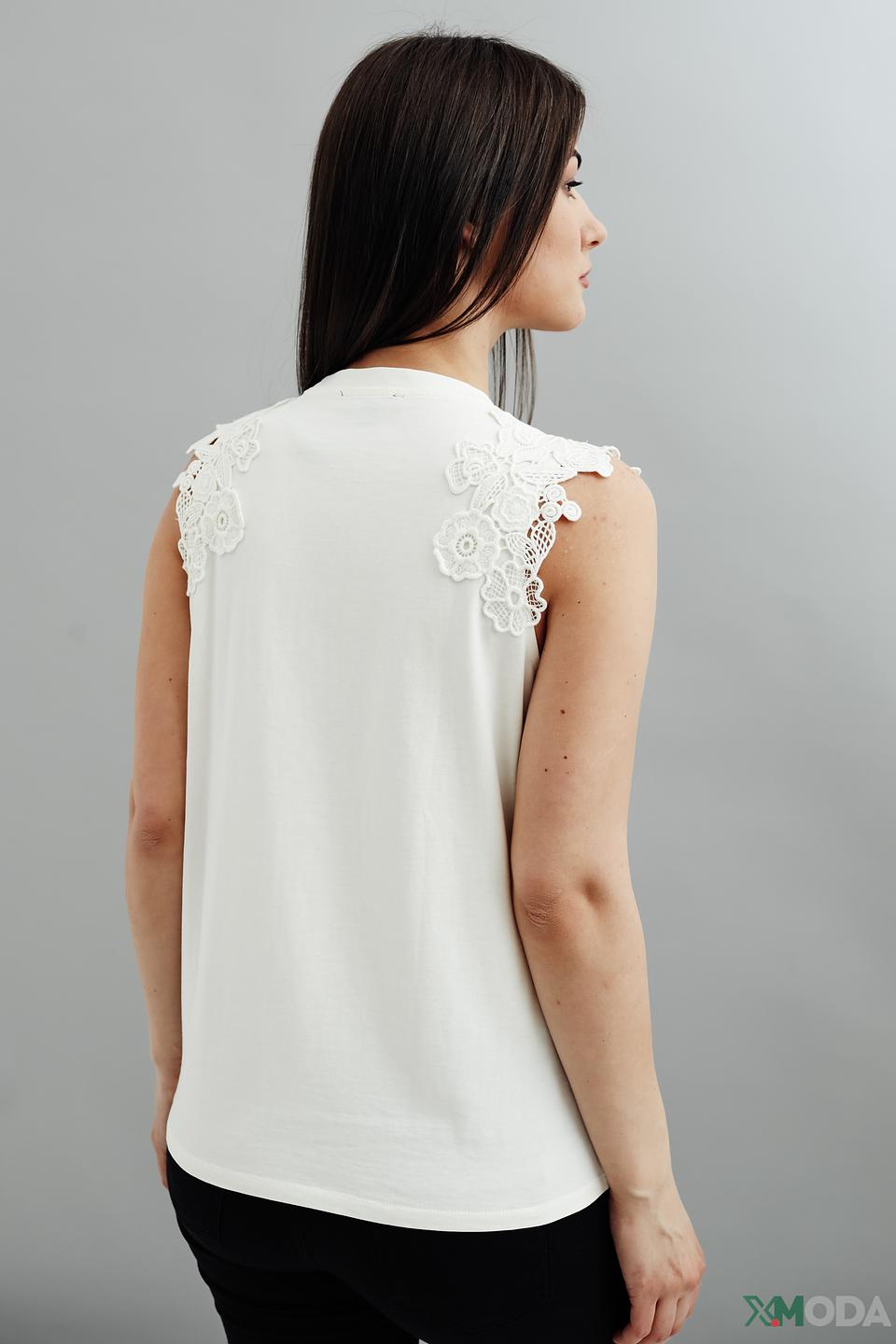 Топ Just Valeri с кружевом белый