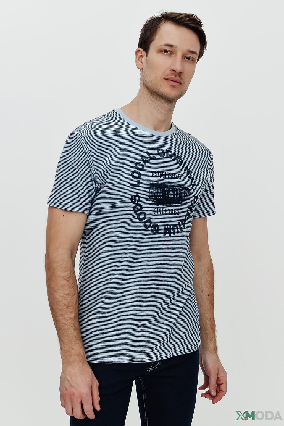 Футболка Tom Tailor в полоску серая