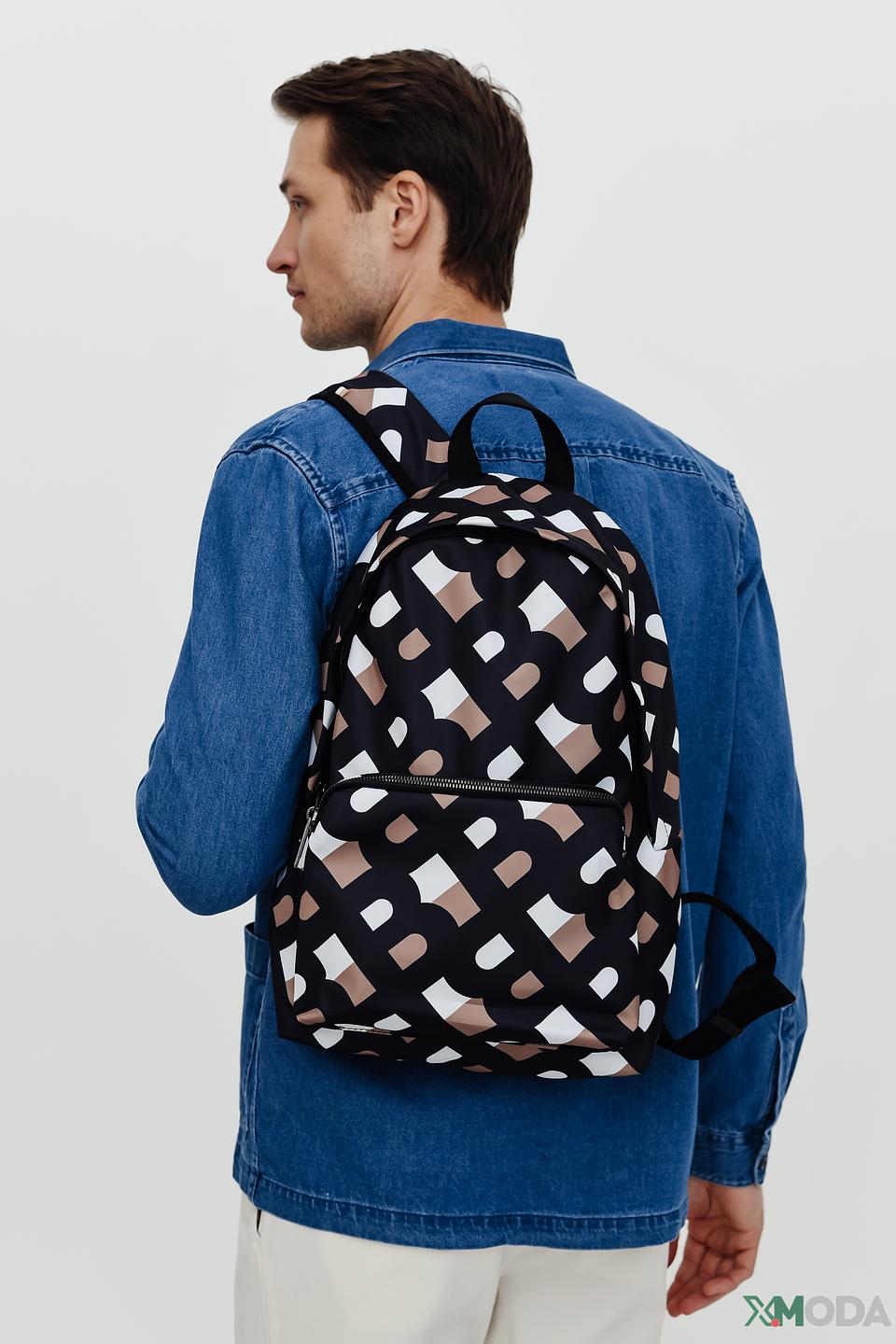 Рюкзак Boss Black с геометрическим принтом