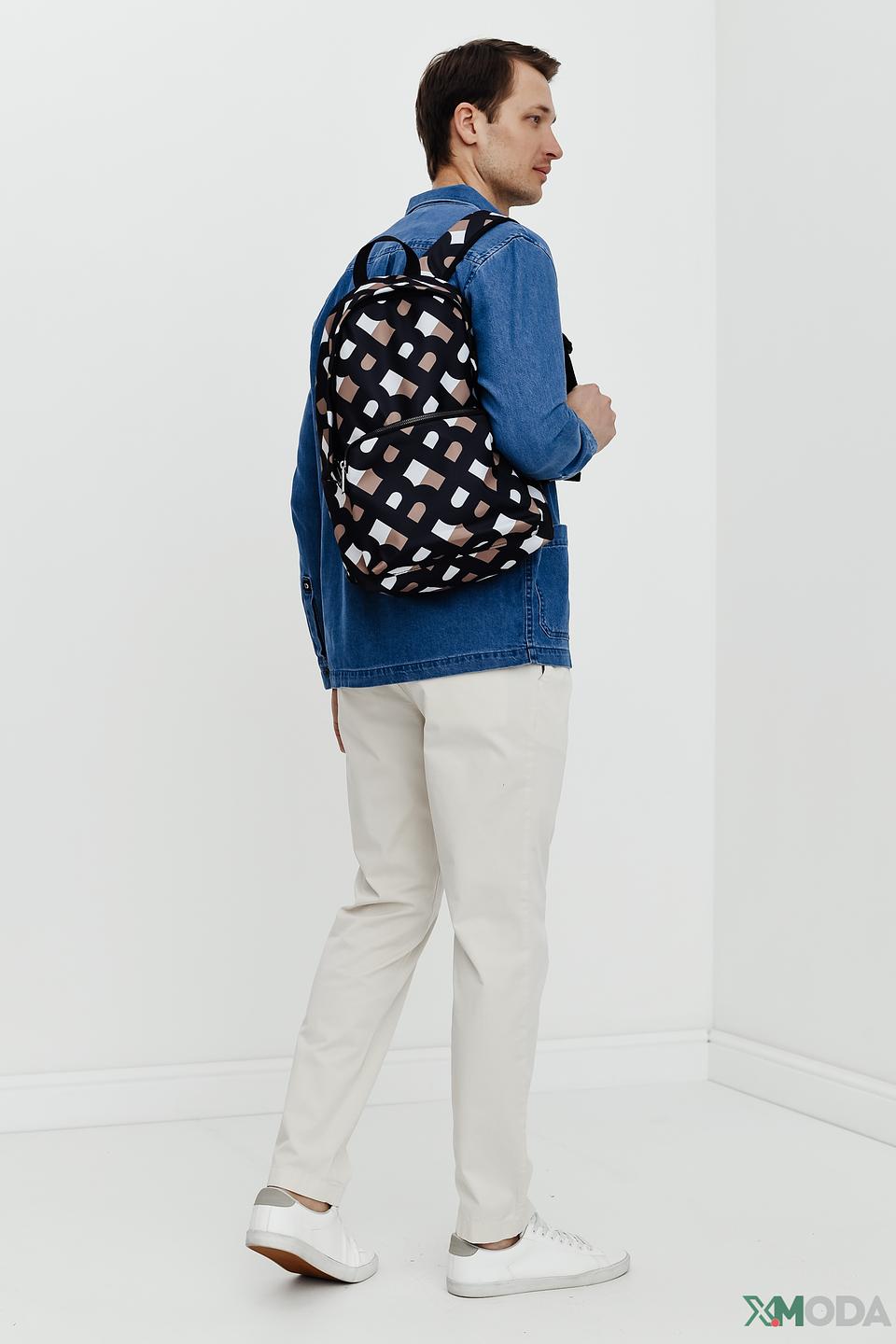 Рюкзак Boss Black с геометрическим принтом