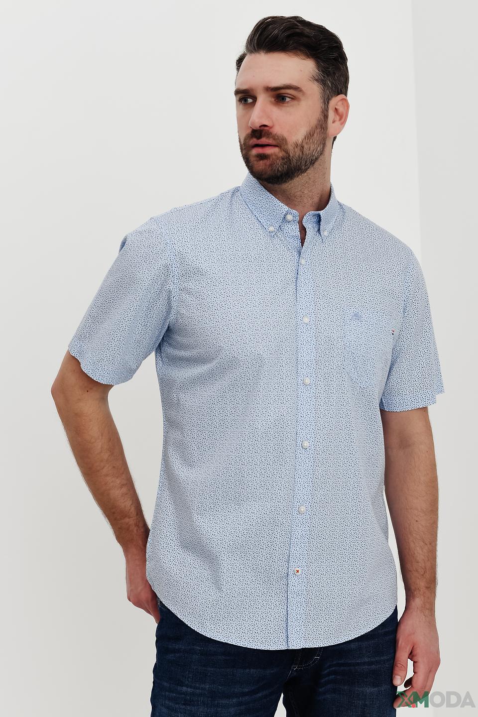 Рубашка кр Lerros с принтом голубой