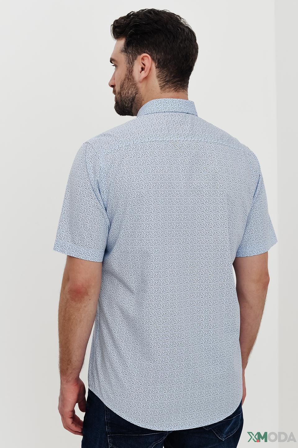 Рубашка кр Lerros с принтом голубой