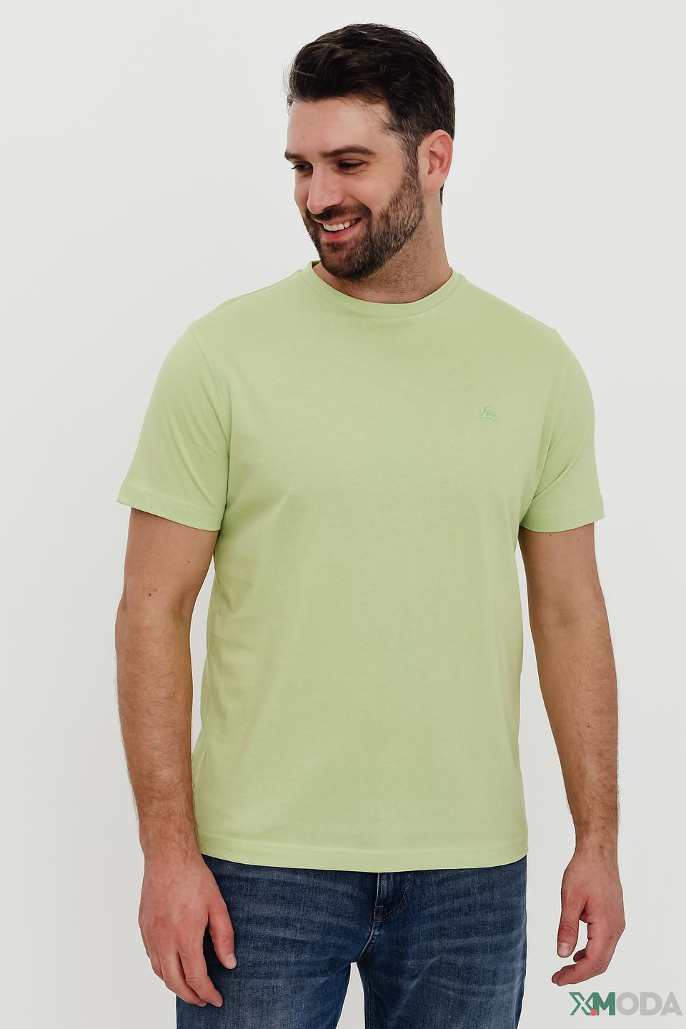 Футболка Lerros мужская зелёная с вышивкой