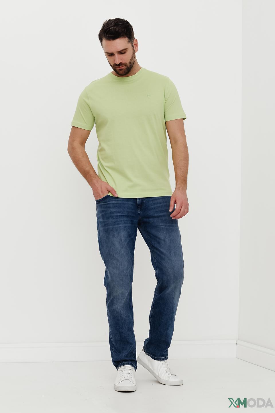 Футболка Lerros мужская зелёная с вышивкой