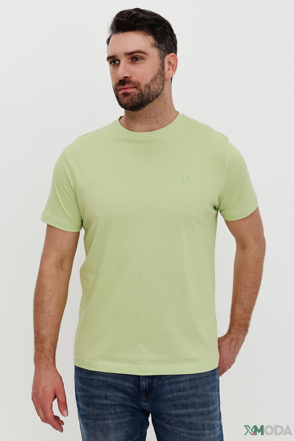 Футболка Lerros мужская зелёная с вышивкой