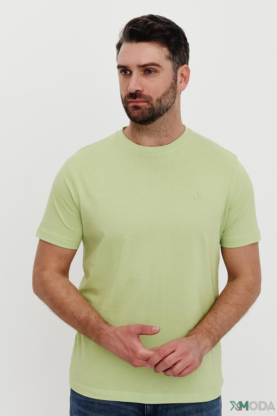 Футболка Lerros мужская зелёная с вышивкой