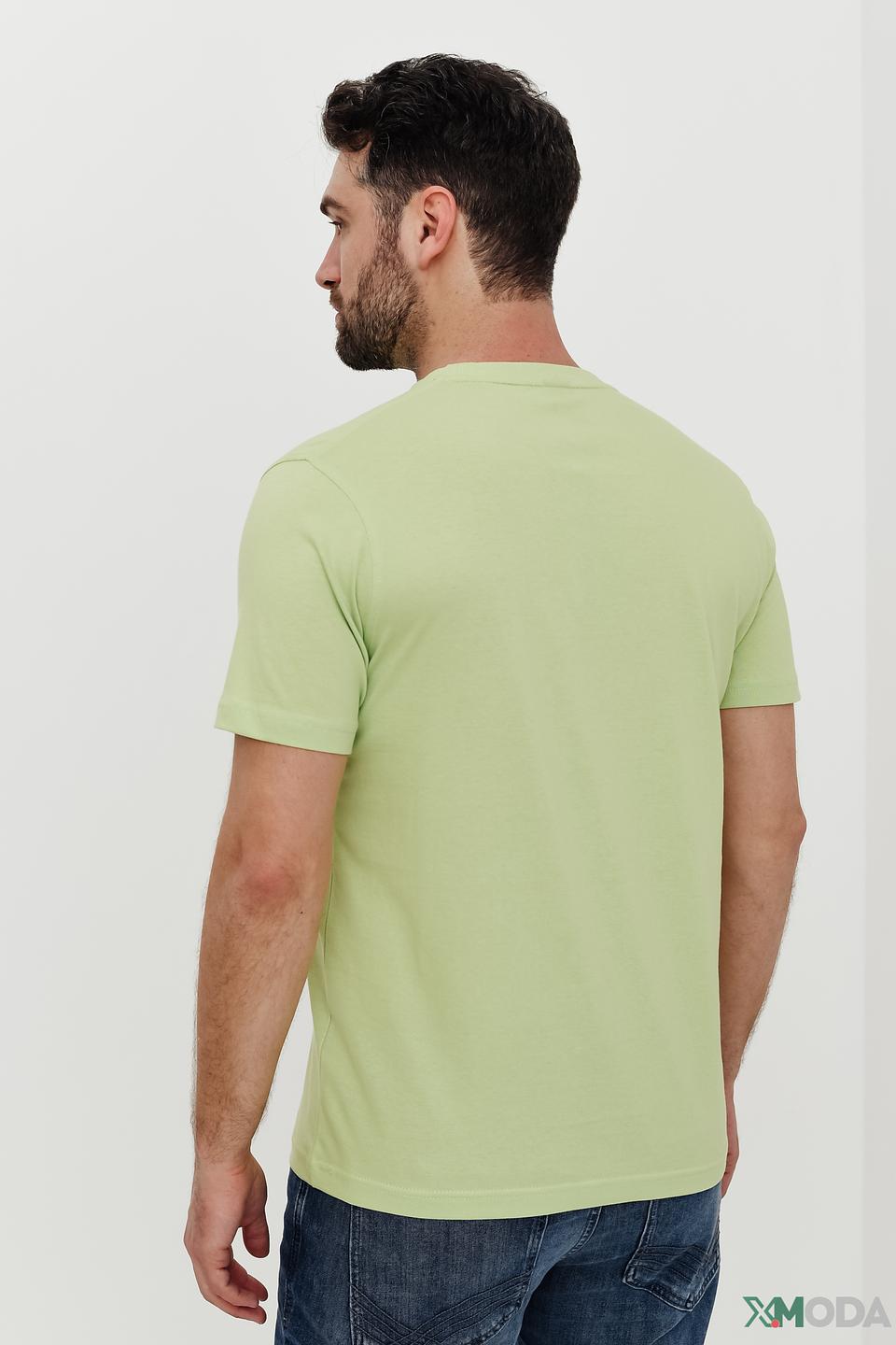 Футболка Lerros мужская зелёная с вышивкой