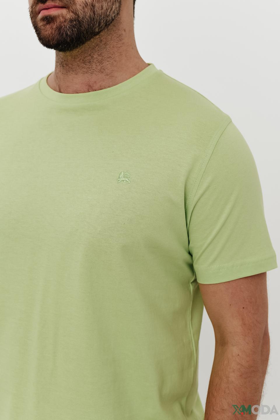 Футболка Lerros мужская зелёная с вышивкой