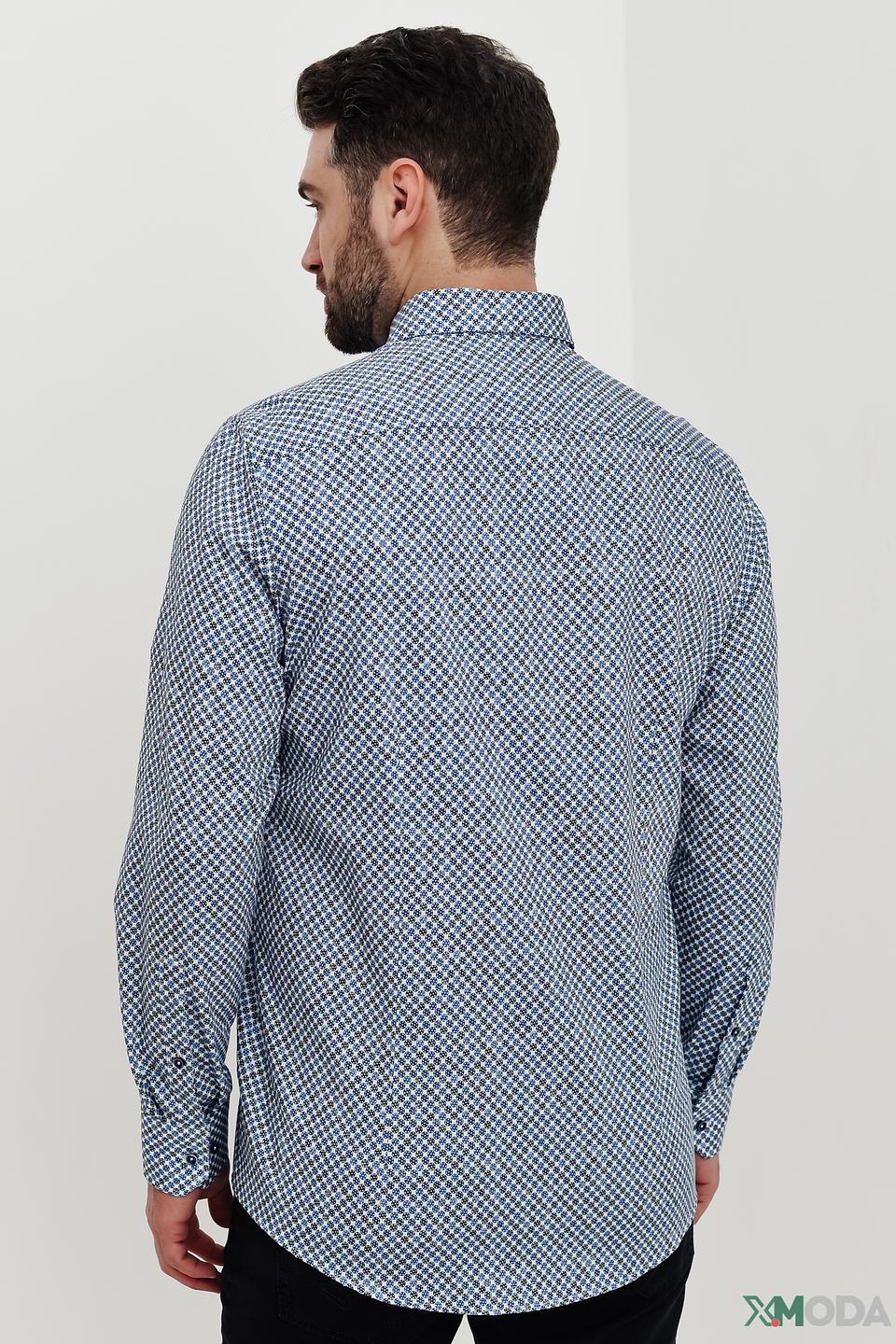 Рубашка Venti мужская в клетку голубая