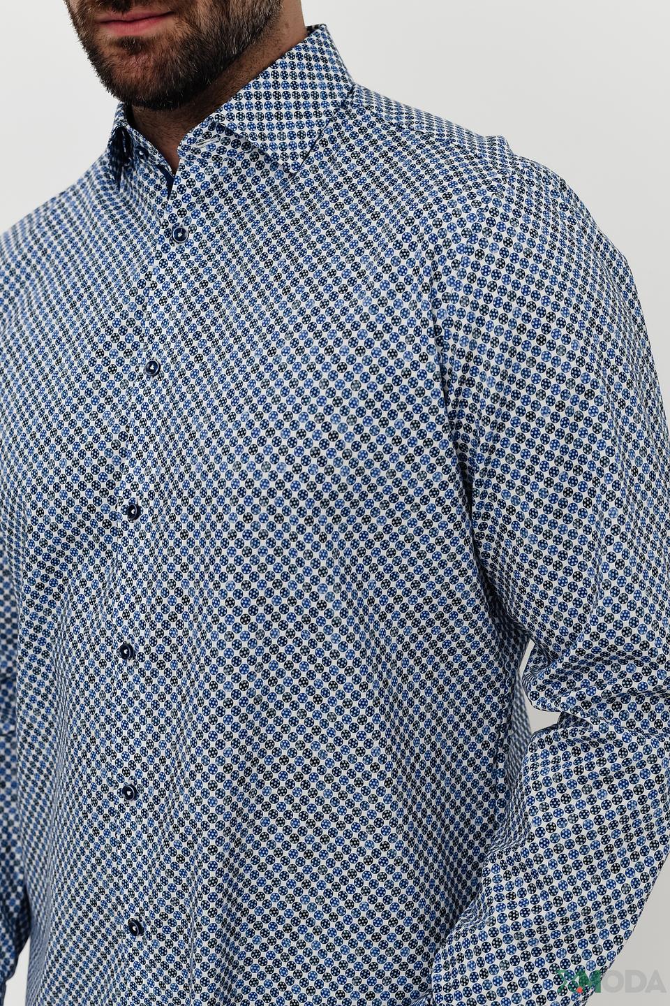 Рубашка Venti мужская в клетку голубая