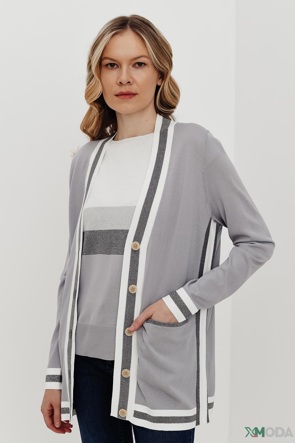 Кардиган Pezzo серый с полоской