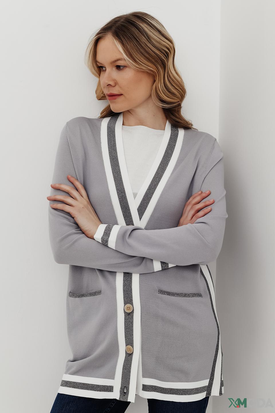 Кардиган Pezzo серый с полоской