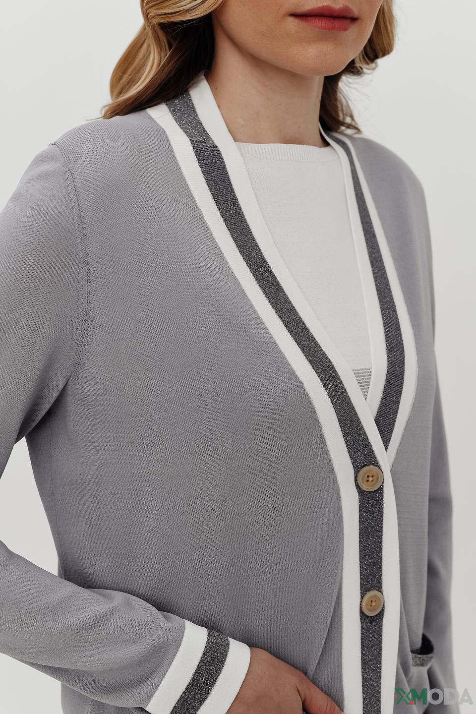 Кардиган Pezzo серый с полоской