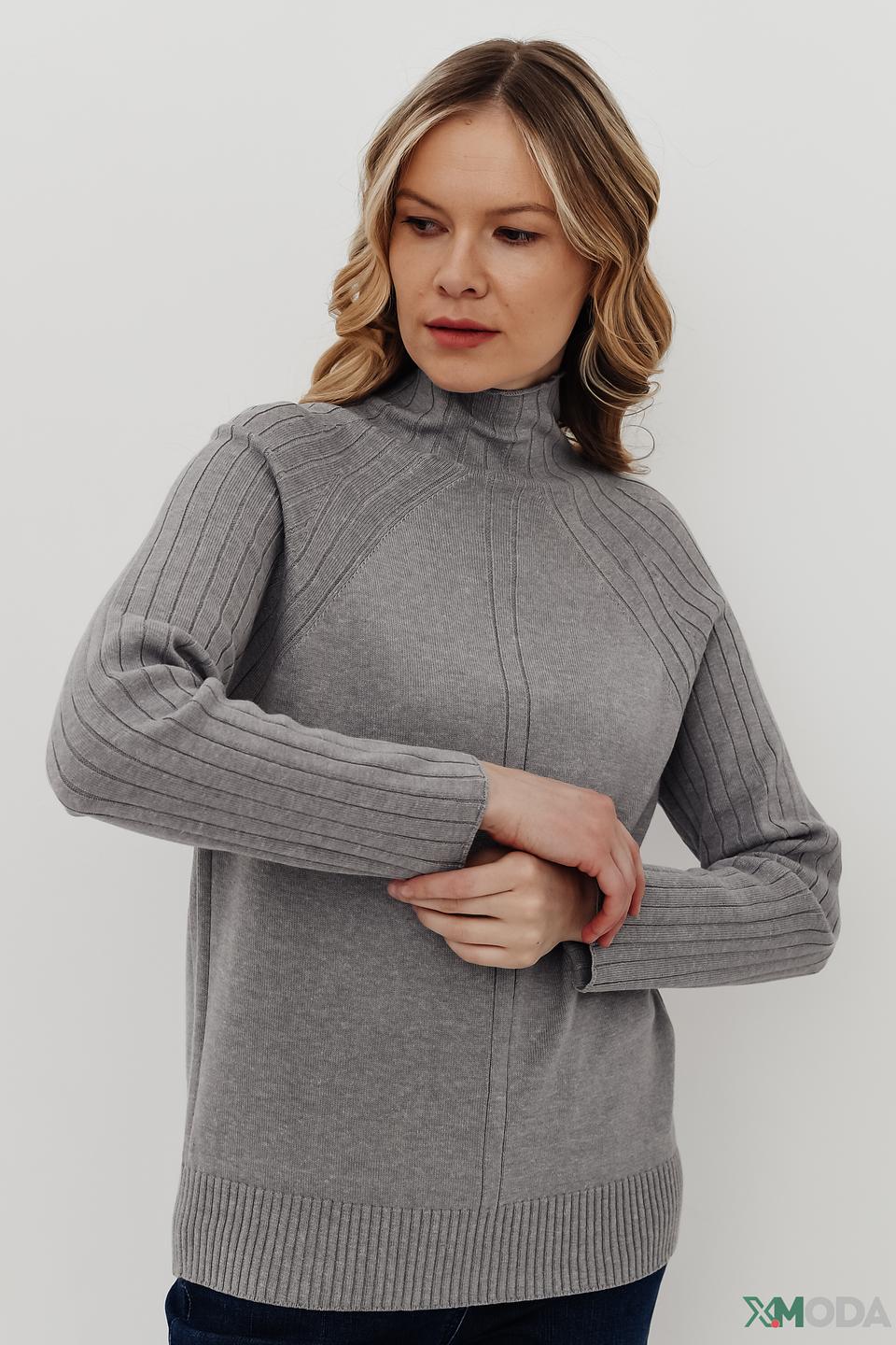 Пуловер Pezzo серый с высоким горлом