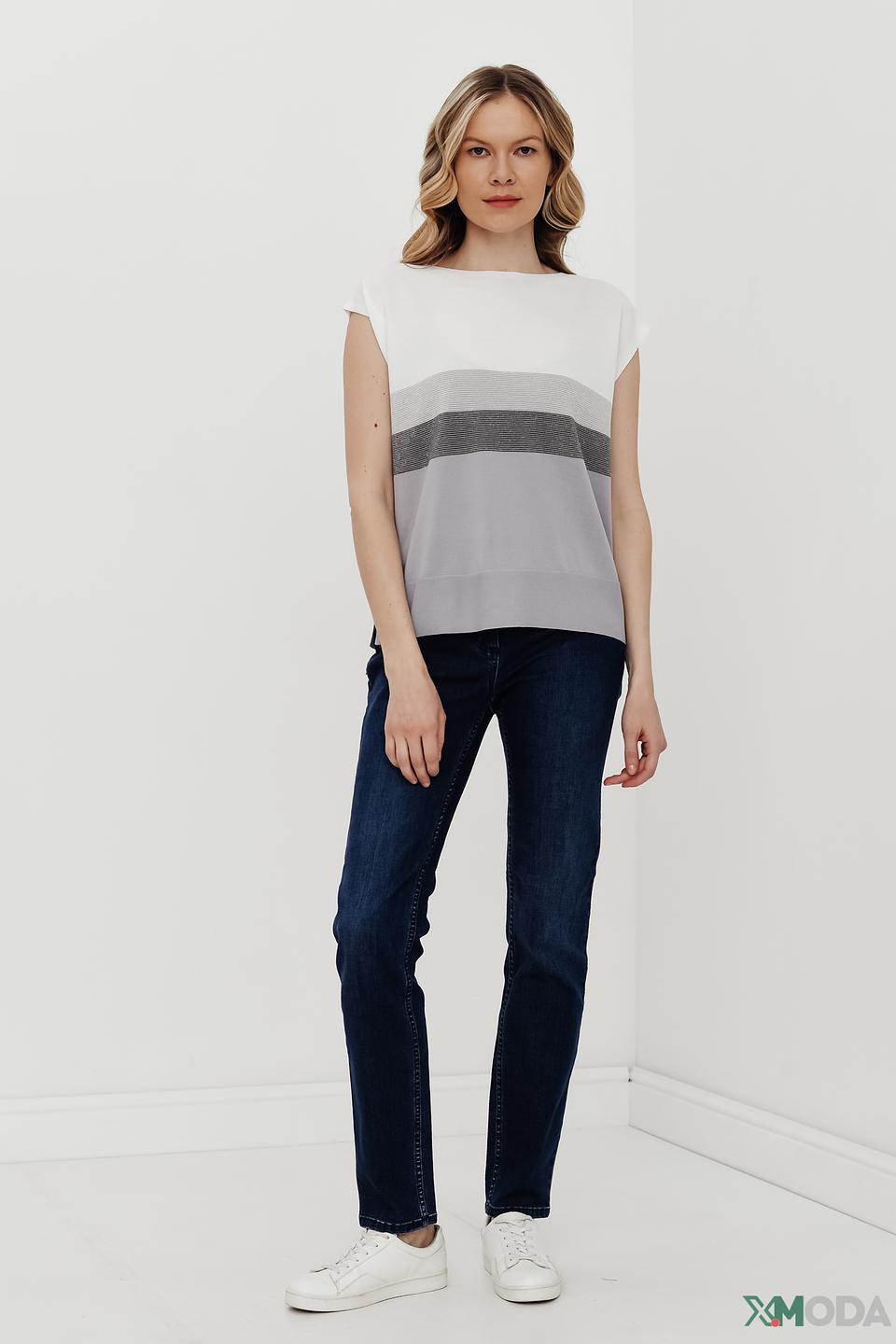 Пуловер Pezzo полоска серый