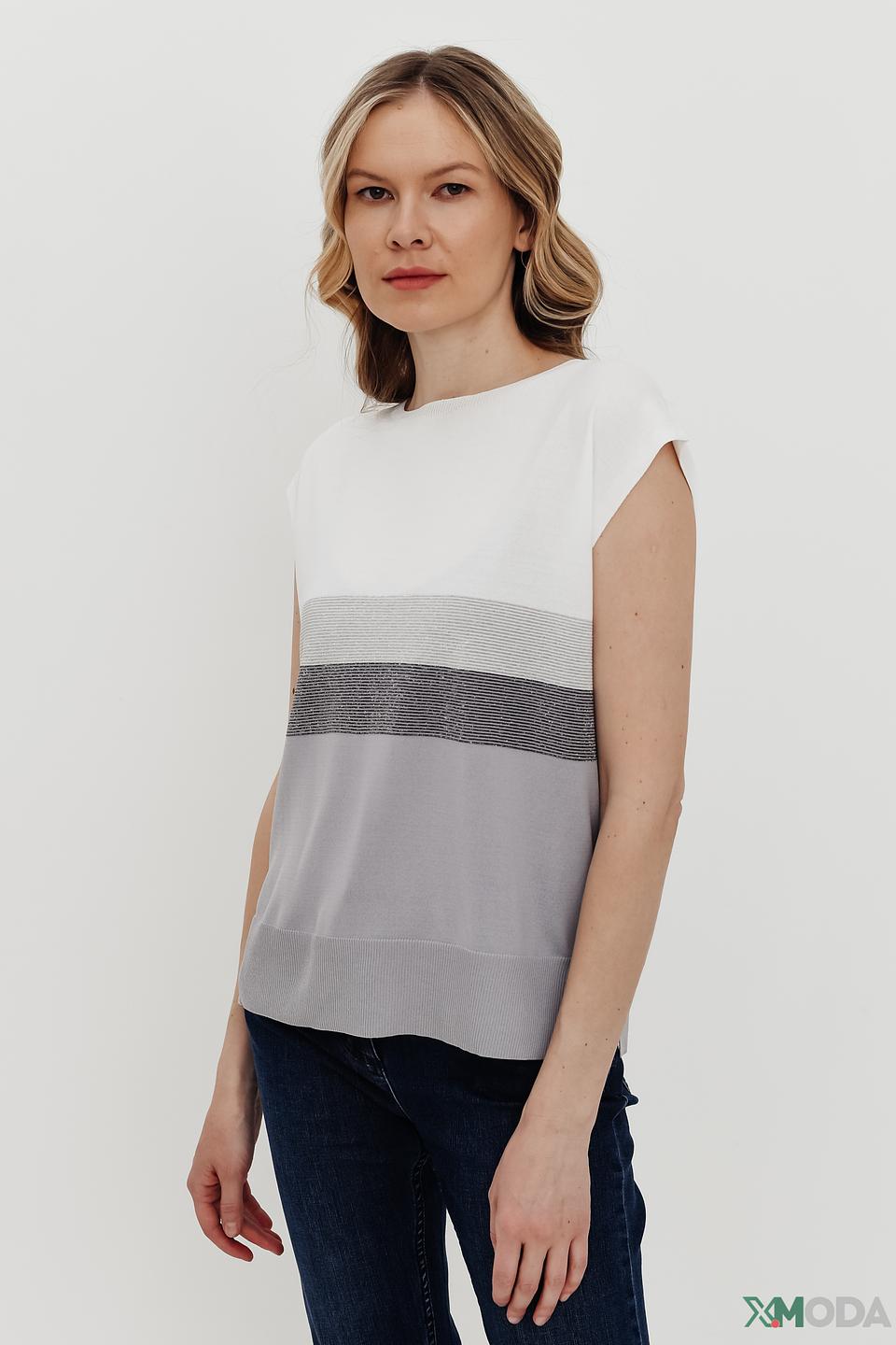 Пуловер Pezzo полоска серый