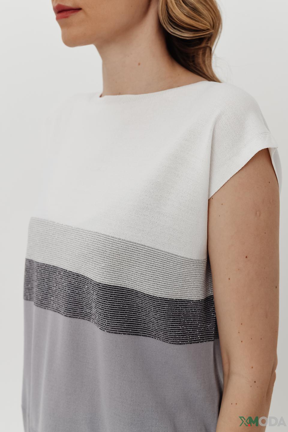 Пуловер Pezzo полоска серый