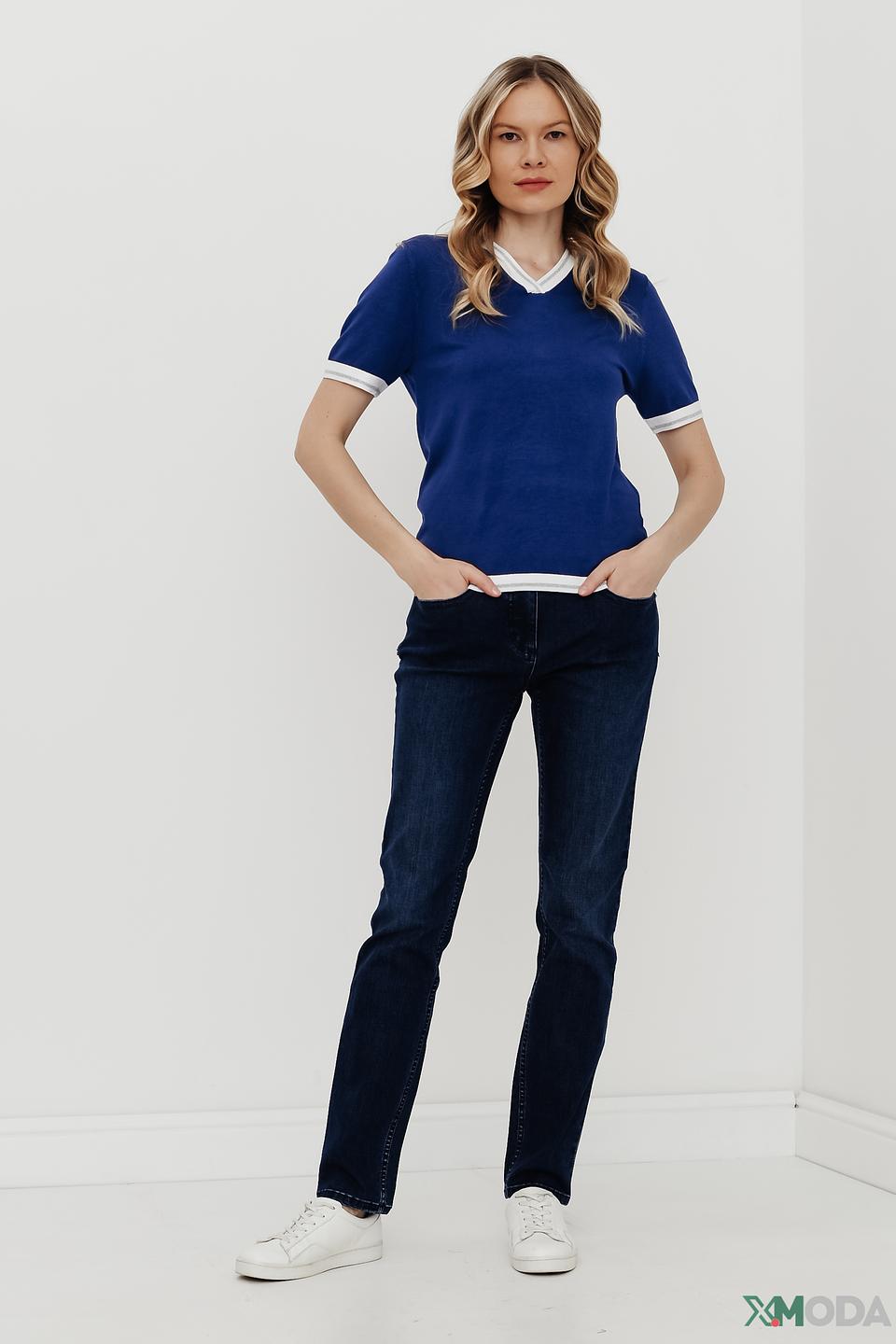 Пуловер Pezzo с V-образным вырезом синий